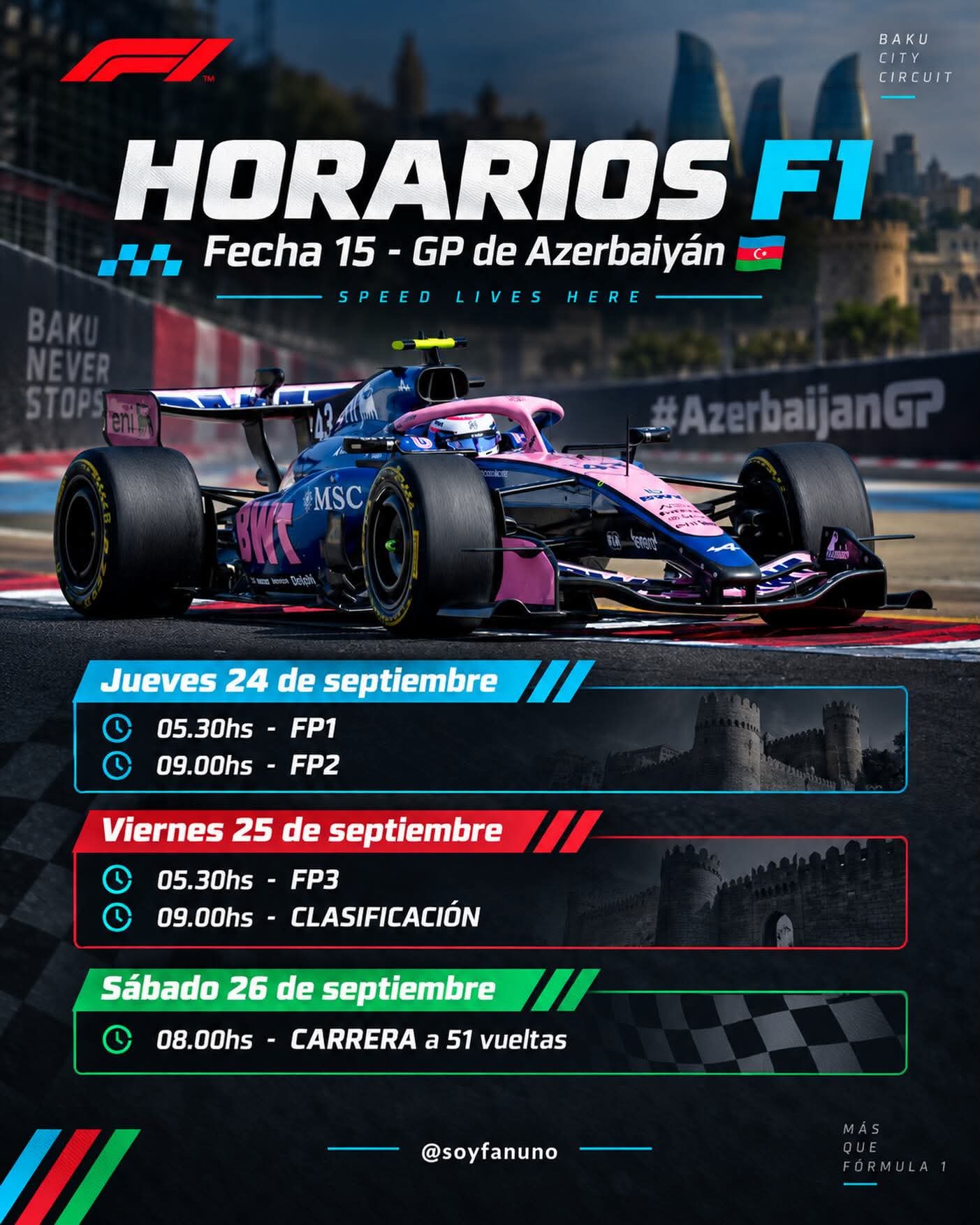 ATENTOS! La F1 corre el sábado!!!